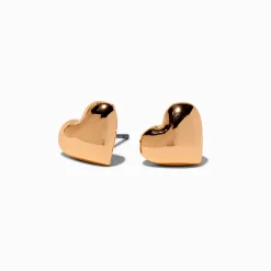 Claire's Clous D'oreilles-Clous d'oreilles cœur bombé couleur dorée