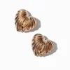 Claire's Clous D'oreilles-Clous d'oreilles cœur en 3D couleur dorée