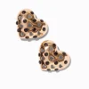 Claire's Clous D'oreilles-Clous d'oreilles cœur en strass noir couleur dorée