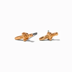 Claire's Clous D'oreilles-Clous d'oreilles dague couleur dorée