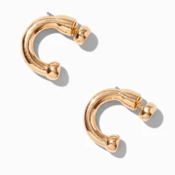 Claire's Clous D'oreilles-Clous d'oreilles devant-derrière incurvés couleur dorée