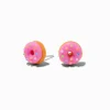 Claire's Clous D'oreilles|Bijoux Premium-Clous d'oreilles donuts roses avec faux vermicelles de sucre tige couleur argentée C LUXE by Claire's