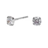 Claire's Clous D'oreilles|Bijoux Premium-Clous d'oreilles en argent avec strass rond en zircon cubique - 4 mm
