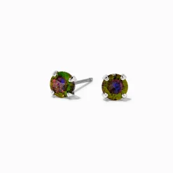 Claire's Clous D'oreilles-Clous d'oreilles en zircon cubique 5 mm iridescents AB arc-en-ciel
