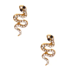 Claire's Clous D'oreilles-Clous d'oreille serpent avec strass couleur doré