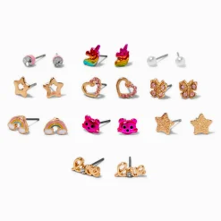 Claire's Clous D'oreilles-Clous d'oreilles fan de chat roses - Lot de 10