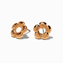 Claire's Clous D'oreilles-Clous d'oreilles fleurs bombées couleur dorée