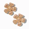 Claire's Clous D'oreilles-Clous d'oreilles à fleurs texturés couleur dorée