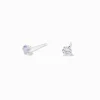 Claire's Clous D'oreilles|Bijoux Premium-Clous d'oreilles lavande 4 mm en zircon cubique et argent