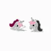 Claire's Clous D'oreilles-Clous d'oreilles licorne strass couleur argentée