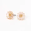 Claire's Clous D'oreilles-Clous d'oreilles marguerites couleur dorée - Blanc
