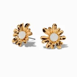 Claire's Clous D'oreilles-Clous d'oreilles marguerite couleur dorée