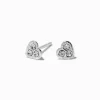 Claire's Clous D'oreilles|Bijoux Premium-Clous d'oreilles mini cœur strass couleur argentée