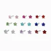 Claire's Clous D'oreilles-Clous d'oreilles 4 mm fleurs multicolores - Lot de 9