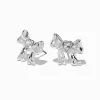 Claire's Clous D'oreilles-Clous d'oreilles nœud cœur strass couleur argentée