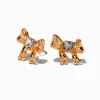 Claire's Clous D'oreilles-Clous d'oreilles nœud cœur strass couleur dorée