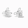 Claire's Clous D'oreilles-Clous d'oreilles à nœud en zircon cubique d'imitation couleur argentée