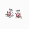 Claire's Clous D'oreilles-Clous d'oreilles ours en peluche strass roses