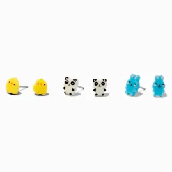 Claire's Clous D'oreilles-Clous d'oreilles panda, poussin et lapin