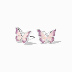 Claire's Clous D'oreilles-Clous d'oreilles papillon dégradés roses et violets
