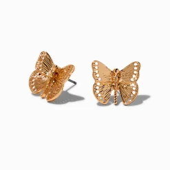Claire's Clous D'oreilles-Clous d'oreilles papillon en filigrane couleur dorée