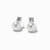 Claire's Clous D'oreilles-Clous d'oreilles perle d’imitation strass couleur argentée