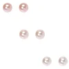Claire's Clous D'oreilles-Clous d'oreilles perle d'imitation effet dégradé 10 mm couleur argentée - Rose, lot de 3