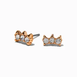 Claire's Clous D'oreilles-Clous d'oreilles à pointes strass couleur dorée