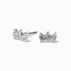 Claire's Clous D'oreilles-Clous d'oreilles à pointes strass couleur argentée