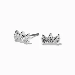 Claire's Clous D'oreilles-Clous d'oreilles à pointes strass couleur argentée