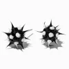 Claire's Clous D'oreilles-Clous d'oreilles à pointes style rave noirs et blancs