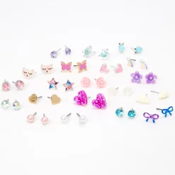 Claire's Clous D'oreilles-Clous d'oreilles printaniers violets - Lot de 20