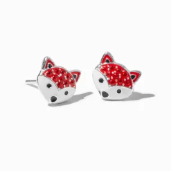 Claire's Clous D'oreilles-Clous d'oreilles renard strass couleur argentée