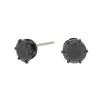 Claire's Clous D'oreilles|Bijoux Premium-Clous d'oreilles ronds avec strass en zircon cubique en titane couleur hématite – Noir, 5 mm - Collection C Luxe