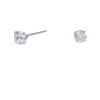 Claire's Clous D'oreilles-Clous d'oreilles ronds avec strass en zircon cubique d'imitation couleur argentée - 4 mm
