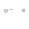 Claire's Clous D'oreilles-Clous d'oreilles ronds avec strass en zircon cubique d'imitation couleur argentée - 4 mm