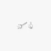 Claire's Clous D'oreilles-Clous d'oreilles ronds avec strass en zircon cubique d'imitation couleur argentée - 2 mm