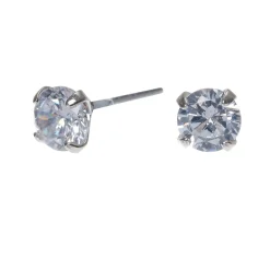Claire's Clous D'oreilles-Clous d'oreilles ronds 5mm en zircon d'imitation cubique
