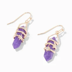 Claire's Pendantes-Clous d'oreilles strass mystiques 2,5 cm violets