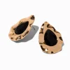 Claire's Clous D'oreilles-Clous d'oreilles strass noir avec bordure couleur dorée