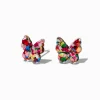 Claire's Clous D'oreilles|Bijoux Premium-Clous d'oreilles tige couleur argentée papillon confetti
