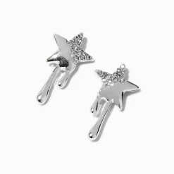 Claire's Clous D'oreilles-Clous d'oreilles étoile coulante strass couleur argentée
