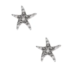 Claire's Clous D'oreilles|Bijoux Premium-Clous d'oreilles étoile de mer avec strass en argent