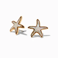Claire's Clous D'oreilles-Clous d'oreilles étoile de mer blancs