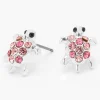 Claire's Clous D'oreilles-Clous d'oreilles tortue ornementée couleur argentée - Rose