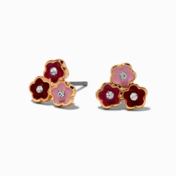 Claire's Clous D'oreilles-Clous d'oreilles triple fleur
