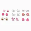 Claire's Clous D'oreilles-Clous d'oreilles variés licorne et donut roses - Lot de 9