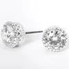 Claire's Clous D'oreilles-Clous d'oreilles vintage ronds 8 mm en zircon cubique couleur argentée