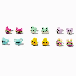 Claire's Clous D'oreilles-Clous d'oreilles visage animal adorable - Lot de 6