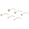 Claire's Bijoux Premium|Bijoux De Piercing-Clous pour piercing de nez avec boules et strass 0,6 mm de différentes tailles couleur argentée - Lot de 6